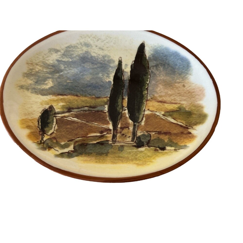 William Sonoma Oval Appetizer Dish Tuscan Landscape 8” x 6 “ from Portugal